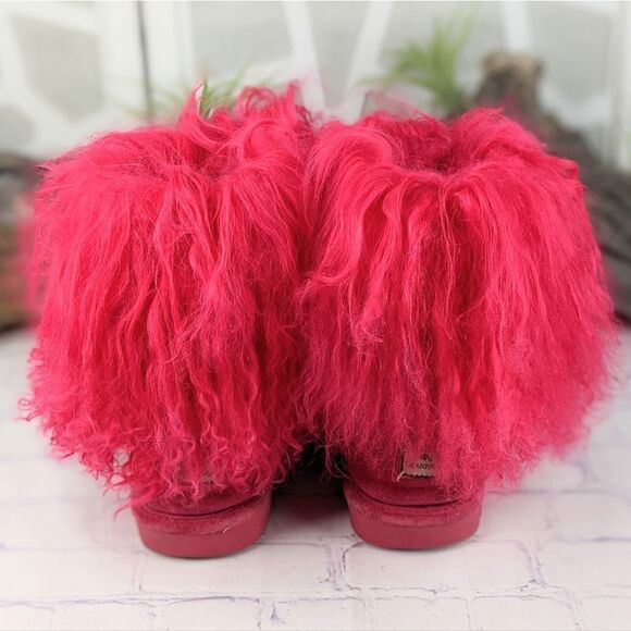 Bearpaw Boo Toddler Electric Pink Shaggy Boots - Picture 5 of 10
